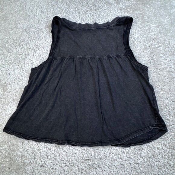 Anthropologie Daily Practice Ritchie V-Neck Tank Top Black Acid Wash - Picture 3 of 9